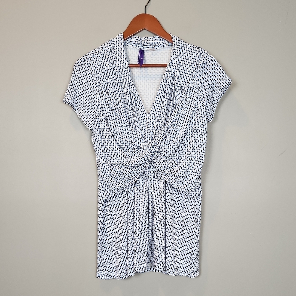Seraphine Geometric Print Twist‎ Front Blouse Medium